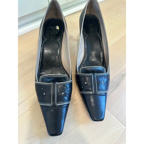 Women's Leather Heels Pumps Black Size 8 y2k era Cole Haan Classic - Picture 2 of 7